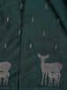 Bottle Green Motif Design Semi Banarasi Silk Saree
