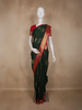 Bottle Green Paisley Butta Woven Design Art Silk Fancy Wear Saree with Contrast Border