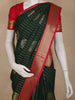 Bottle Green Paisley Butta Woven Design Art Silk Fancy Wear Saree with Contrast Border