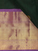 Bottle Green Peacock Butta Woven Pure Kanchipuram Silk Saree with Contrast Purple Zari Border