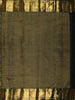 Bottle Green Peacock and Checked Zari Woven Design Pure Kanchipuram Silk Saree with Zari Border