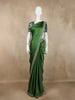 Bottle Green Satin Saree with Designer Border