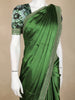 Bottle Green Satin Saree with Designer Border