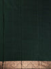 Bottle Green Small Butta Woven Kanchipuram Silk Saree With Copper Zari Border