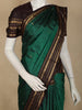 Bottle Green Small Butta Woven Kanchipuram Silk Saree with Zari Border
