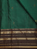 Bottle Green Small Butta Woven Kanchipuram Silk Saree with Zari Border