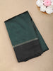 Bottle Green Solid Design Soft Silk Fancy Wear Saree with Contrast Border