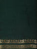 Bottle Green Solid Woven Design Mysore Silk Saree with Zari Border