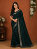 Bottle Green Solid Woven Design Mysore Silk Saree with Zari Border