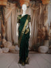 Bottle Green Solid Woven Design Pure Kanchipuram Silk Saree with Zari Border