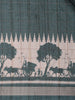 Bottle Green Striped Design Semi Tussar Silk Saree with Elephant Pattern Zari Border