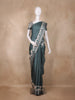 Bottle Green Striped Design Semi Tussar Silk Saree with Elephant Pattern Zari Border