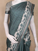 Bottle Green Striped Design Semi Tussar Silk Saree with Elephant Pattern Zari Border