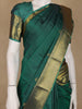 Bottle Green Striped Designed Silk Saree - Diadem