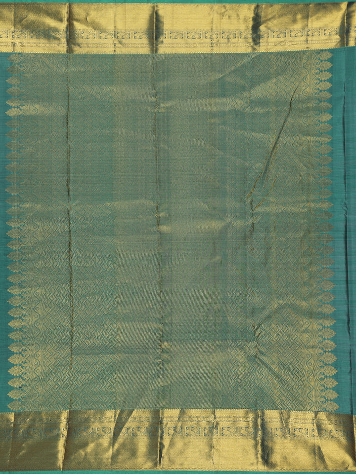 Bottle Green Striped Designed Silk Saree - Diadem