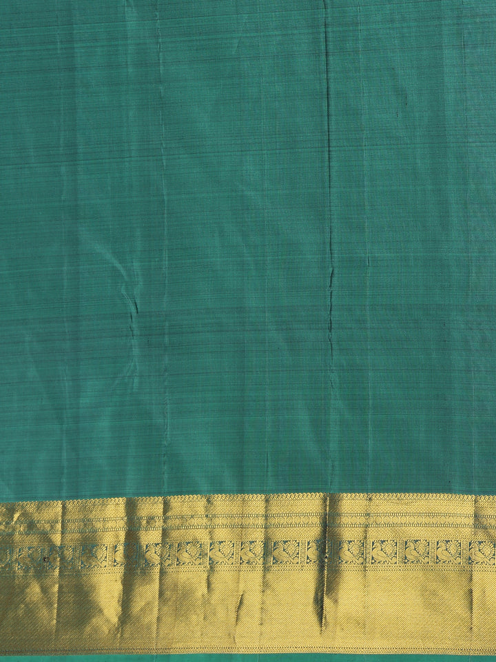 Bottle Green Striped Designed Silk Saree - Diadem