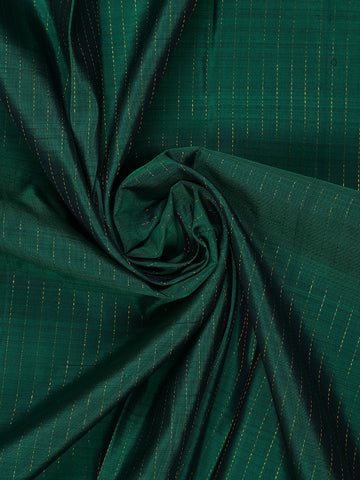 Bottle Green Striped Designed Silk Saree - Diadem