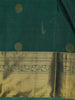 Bottle Green Striped Designed Silk Saree - Diadem