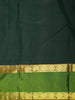 Bottle Green Striped Woven Design Kanchipuram Silk Saree with Zari Border