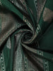 Bottle Green Stripes Design Kanchipuram Silk Saree With Solid Border