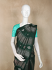 Bottle Green Stripes Design Kanchipuram Silk Saree With Solid Border