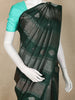 Bottle Green Stripes Design Kanchipuram Silk Saree With Solid Border