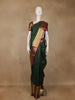 Bottle Green Stripes Zari Designed Silk Saree