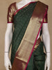 Bottle Green Stripes Zari Designed Silk Saree