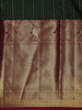 Bottle Green Stripes Zari Designed Silk Saree