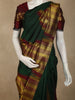 Bottle Green Temple Zari Woven Design Pure Kanchipuram Silk Saree