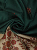 Bottle Green Traditional Woven Design Pure Tussar Saree with Animal Motif Border