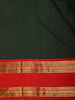 Bottle Green Vaira Oosi Kattam Zari Woven Design Pure Kanchipuram Silk Saree with Contrast Retta Petta Border