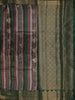 Bottle Green Vertical stripes Woven Design Semi Silk Festive Saree with Zari Border