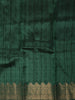 Bottle Green Vertical stripes Woven Design Semi Silk Festive Saree with Zari Border