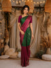 Bottle Green Butta  Design Pure Kanchipuram Silk Saree