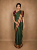 Bottle Green  Butta Woven Design Kanchipuram Silk Saree with Zari Border