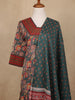 Bottle Green Floral Design Printed Cotton Salwar Suit - Diadem