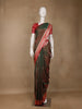 Bottle Green Floral Design Silk Saree - Diadem