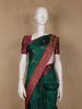 Bottle Green Floral Design Woven Soft Silk Saree - Diadem