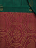 Bottle Green Floral Design Woven Soft Silk Saree - Diadem