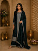 Bottle Green Floral Embroidered Georgette Salwar Suit