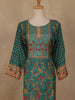 Bottle Green Floral Printed Rayon Kurti - Diadem