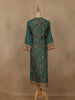 Bottle Green Floral Printed Rayon Kurti - Diadem