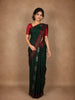 Bottle Green Leaf Butta Woven Kanchipuram Silk Saree