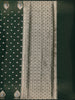 Bottle Green Leaf Motif Woven Banarasi Silk Saree - Diadem
