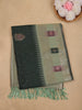 Bottle Green Paisley Design Tissue Saree - Diadem
