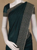 Bottle Green Solid Chiffon Saree With Sequins Embellished