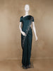 Bottle Green Stone Embellishment Chiffon Saree - Diadem