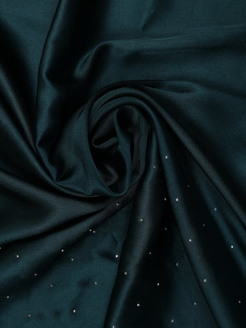 Bottle Green Stone Embellishment Chiffon Saree - Diadem