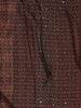 Brick Red Ajrakh Printed Design Crepe Saree